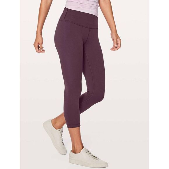 LULULEMON ATHLETICA Wunder Under Crop 'Full On Luxtreme 21' Size 4 - Picture 2 of 5